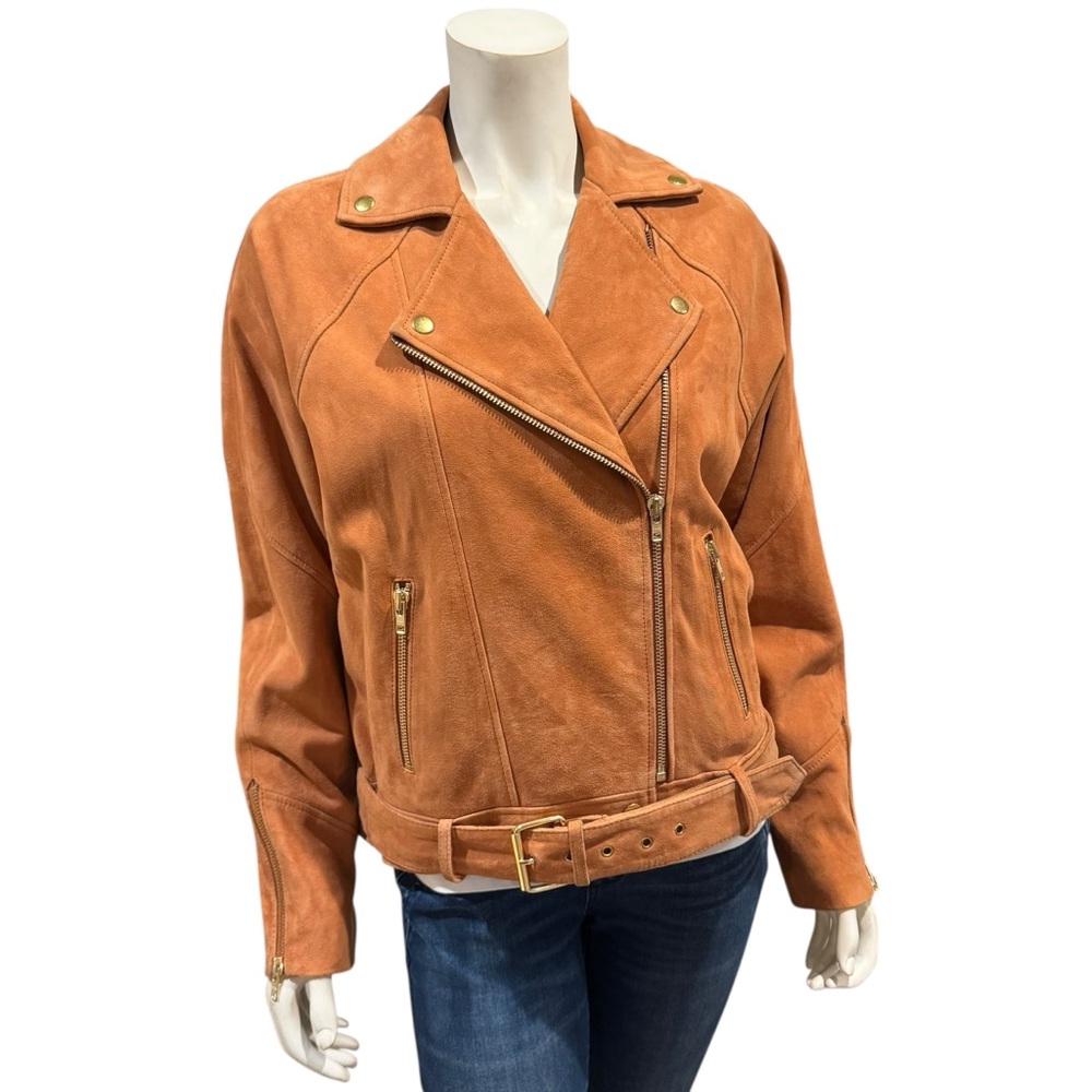 Free People Drapey Suede Moto Jacket